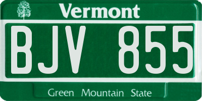 VT license plate BJV855