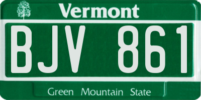 VT license plate BJV861