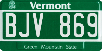VT license plate BJV869
