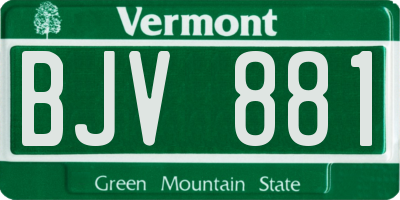 VT license plate BJV881