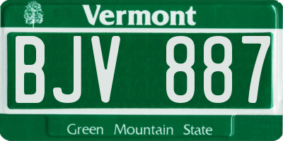 VT license plate BJV887