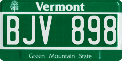 VT license plate BJV898