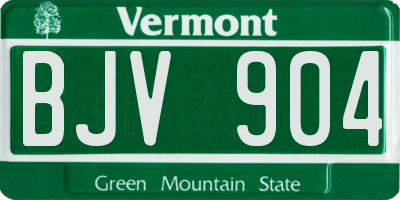 VT license plate BJV904