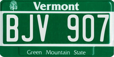 VT license plate BJV907