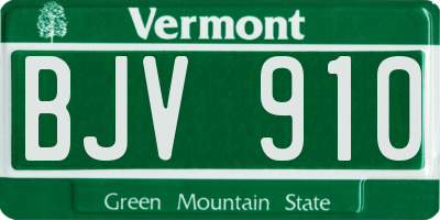 VT license plate BJV910