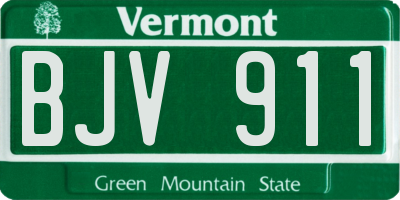 VT license plate BJV911