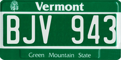 VT license plate BJV943
