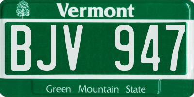 VT license plate BJV947