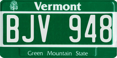 VT license plate BJV948