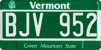 VT license plate BJV952