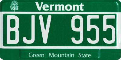 VT license plate BJV955