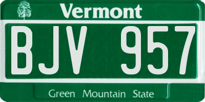 VT license plate BJV957