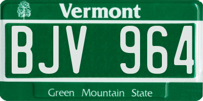 VT license plate BJV964