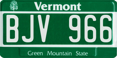 VT license plate BJV966