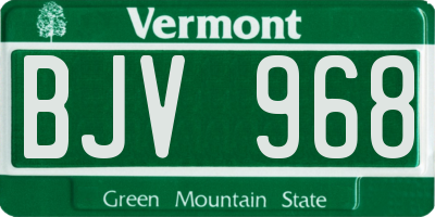 VT license plate BJV968