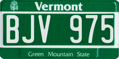 VT license plate BJV975