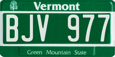 VT license plate BJV977