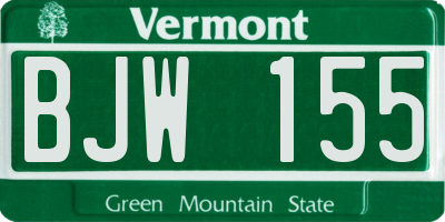 VT license plate BJW155