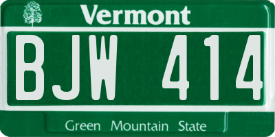 VT license plate BJW414