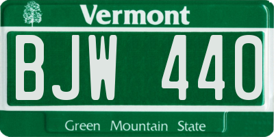 VT license plate BJW440