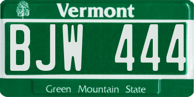 VT license plate BJW444