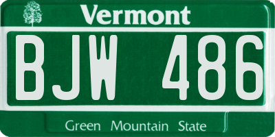 VT license plate BJW486