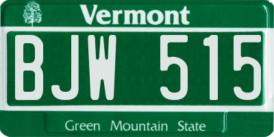 VT license plate BJW515