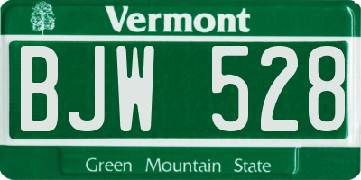 VT license plate BJW528
