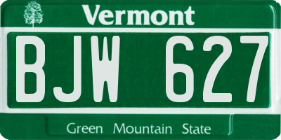 VT license plate BJW627