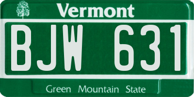 VT license plate BJW631