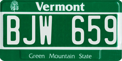 VT license plate BJW659