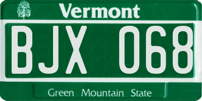 VT license plate BJX068