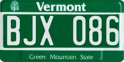 VT license plate BJX086