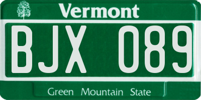 VT license plate BJX089
