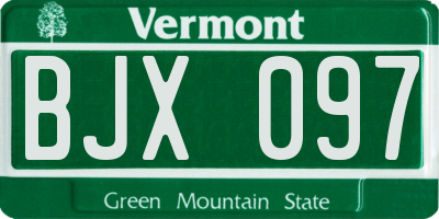 VT license plate BJX097