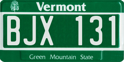 VT license plate BJX131