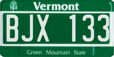VT license plate BJX133