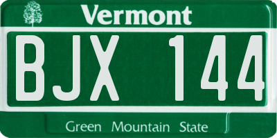 VT license plate BJX144