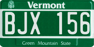 VT license plate BJX156