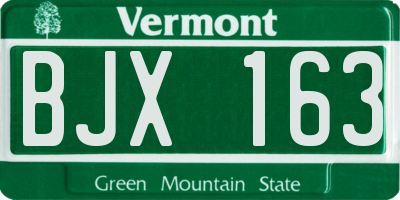VT license plate BJX163