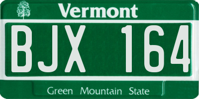 VT license plate BJX164