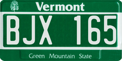 VT license plate BJX165