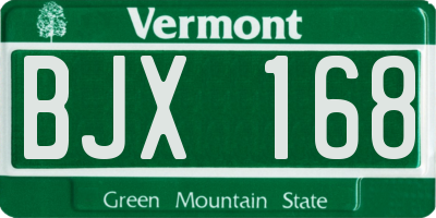 VT license plate BJX168