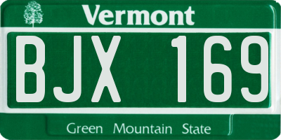 VT license plate BJX169