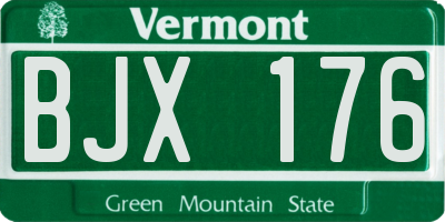 VT license plate BJX176