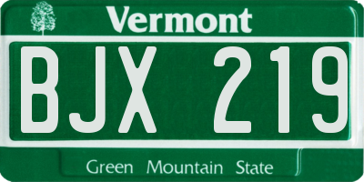 VT license plate BJX219
