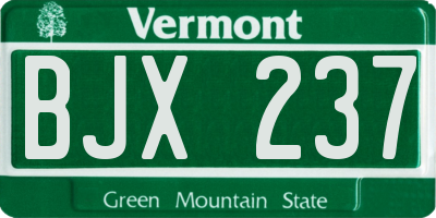 VT license plate BJX237