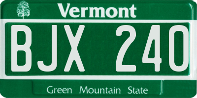 VT license plate BJX240