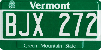 VT license plate BJX272