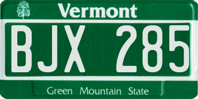VT license plate BJX285